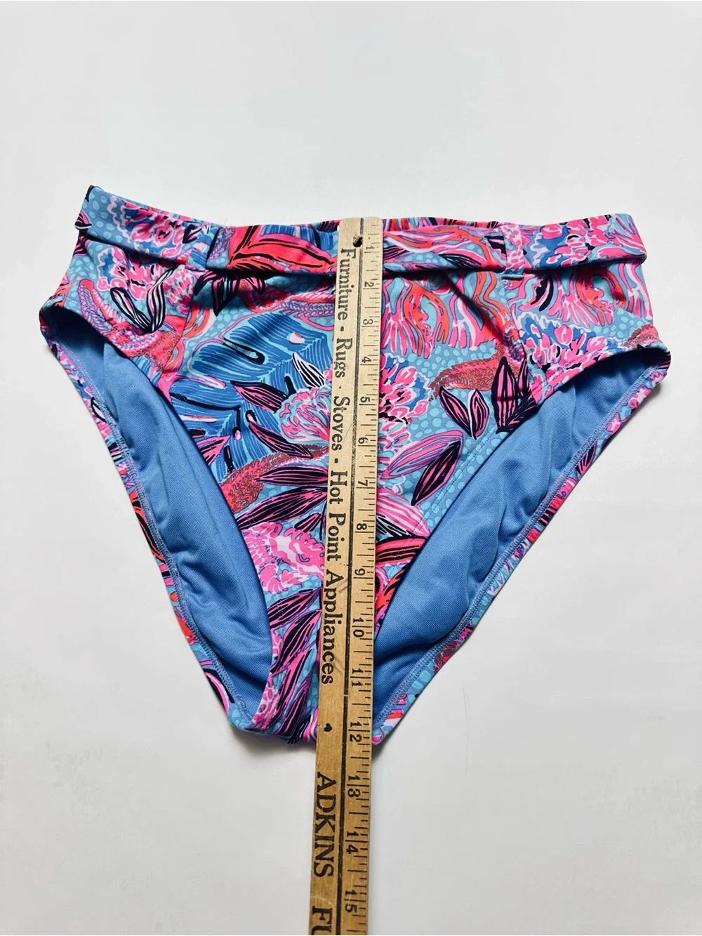 Lilly Pulitzer Tropical Floral Bikini Set Blue Pink Underwire Top 12 Bottom 10